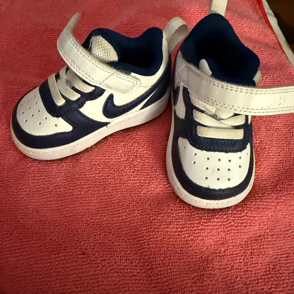 Nike Kids' White and Blue Sneakers
